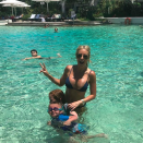 <p>Roxy shows off her assets after breast reconstruction surgery, as she enjoys some time in Queensland with her children.</p>