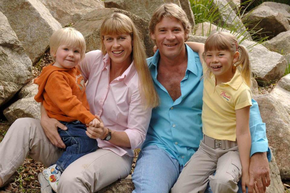 Australia Zoo via Getty  Steve Irwin is seen posing with his family at Australia Zoo on June 19, 2006.