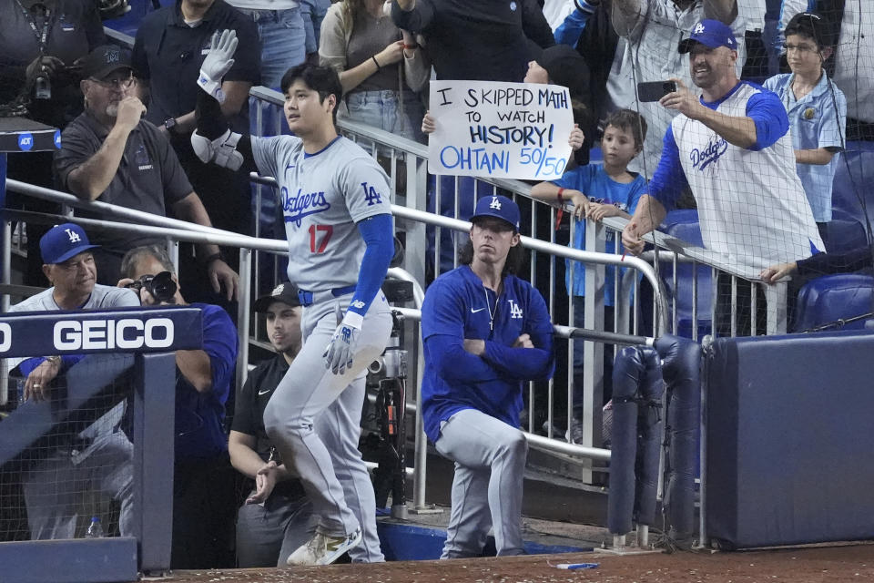 Ohtani has 3 homers, 10 RBIs and first 5050 player as Dodgers