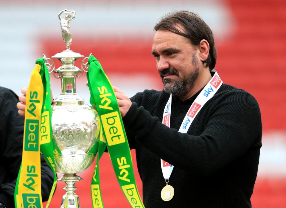 Daniel Farke guided Norwich to another Sky Bet Championship trophy success last season (Mike Egerton/PA) (PA Wire)