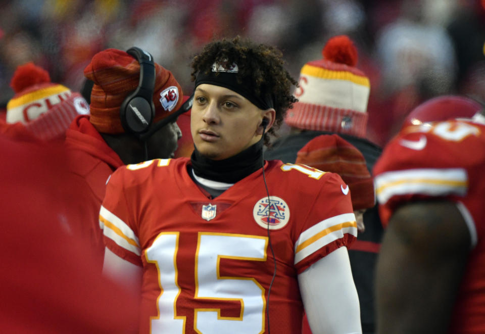 Patrick Mahomes inherited the Chiefs’ starting quarterback job on Tuesday. (AP)