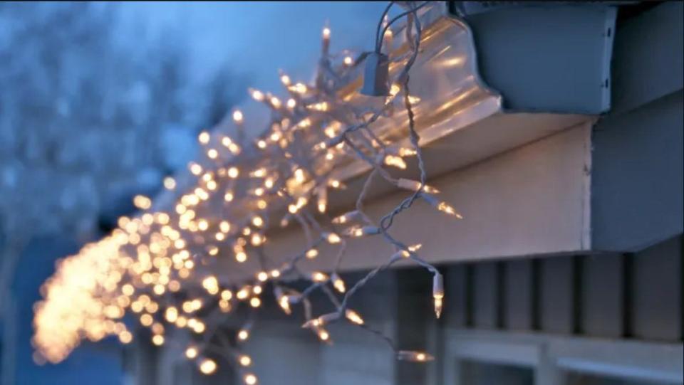 Christmas lights in their natural state of entanglement.