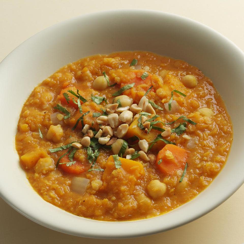 Squash, Chickpea & Red Lentil Stew