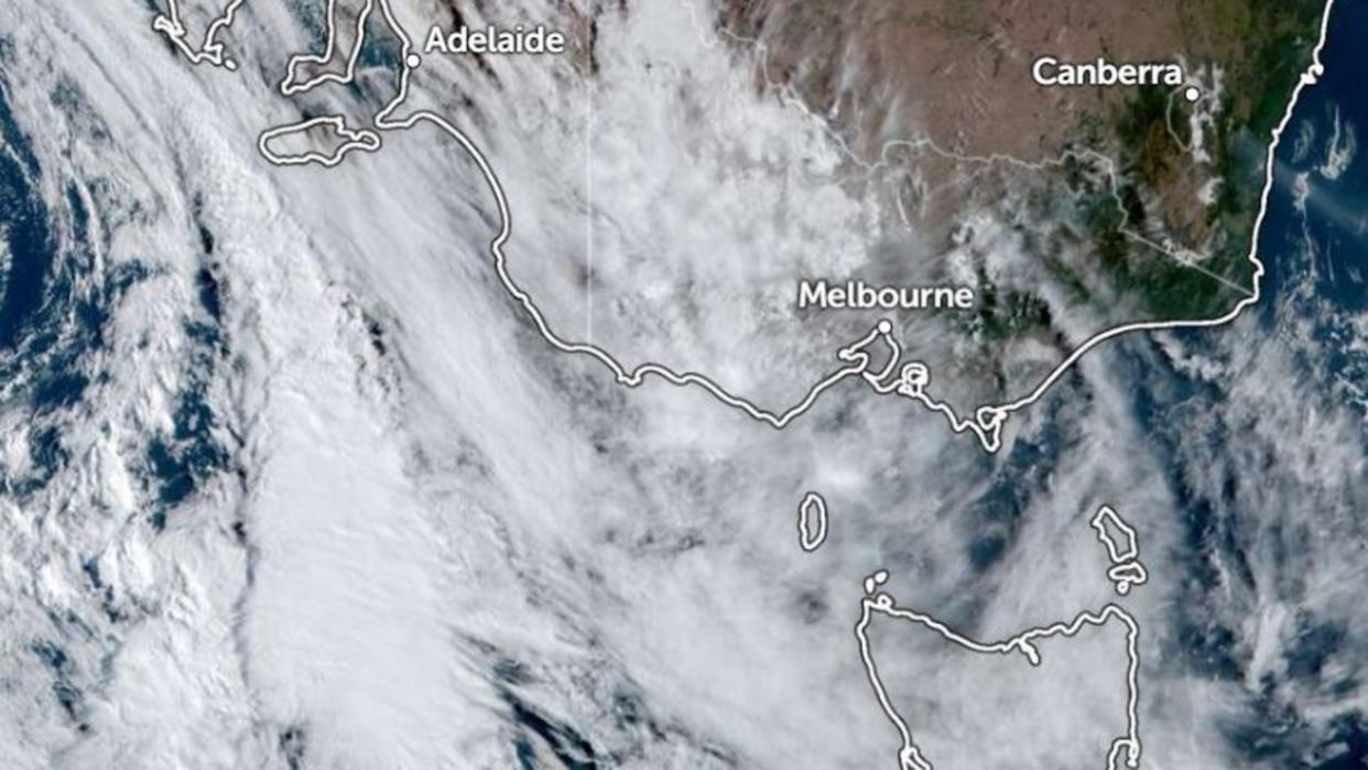 A cold front is moving over Victoria. Picture: Zoom Earth