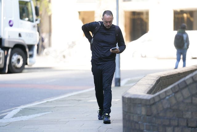 Former sergeant Frank Partridge arriving at Southwark Crown Court