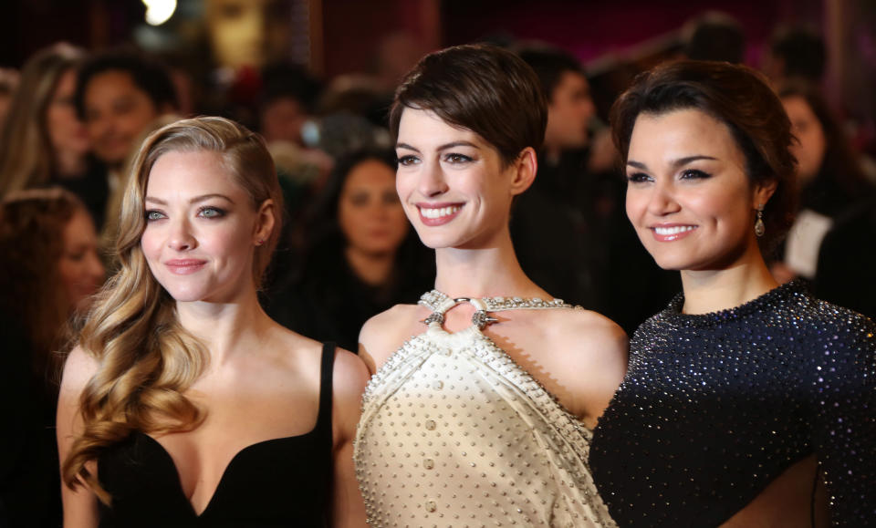 <b>Les Miserables World Premiere</b><br><br>Amanda Seyfried, Anne Hathaway and Samantha Barks arrive at the ‘Les Miserables’ World Premiere in Leicester Square.