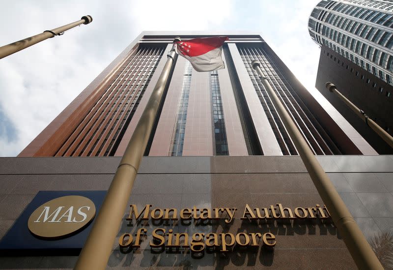 FILE PHOTO: A view of the Monetary Authority of Singapore's headquarters in Singapore