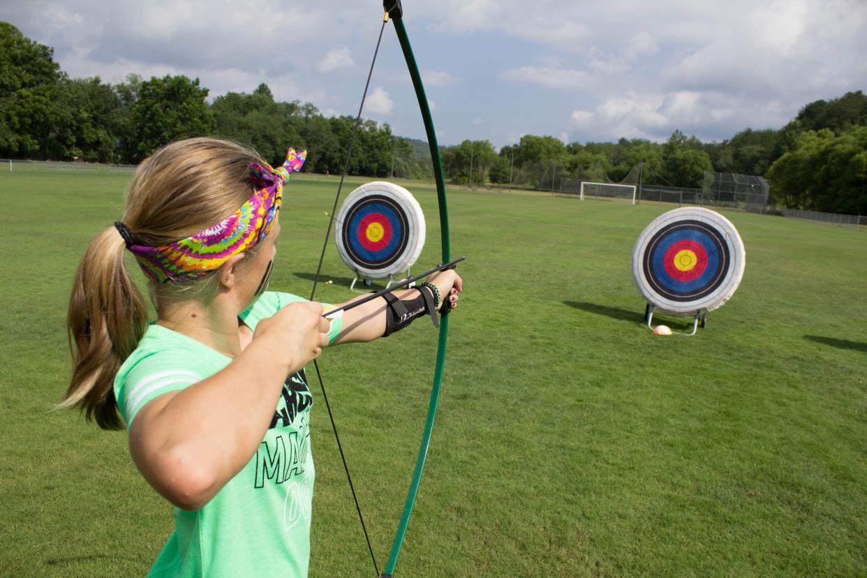 Archery is a feature of many summer camps focused on outdoor activities and helps kids learn hand eye coordination.