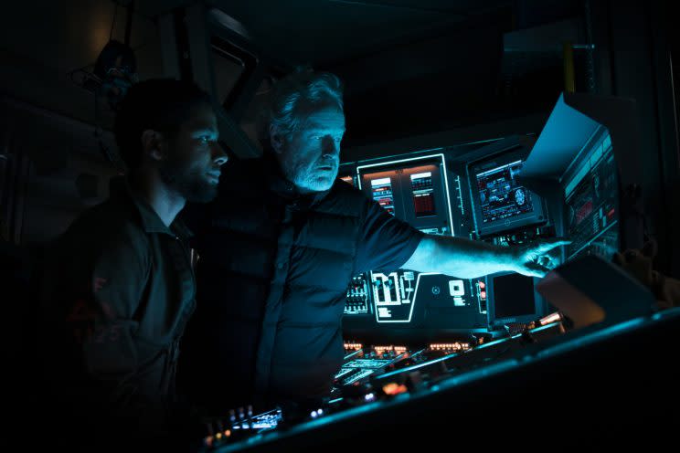 Ridley Scott on the set of Alien: Covenant – Credit: 20th Century Fox