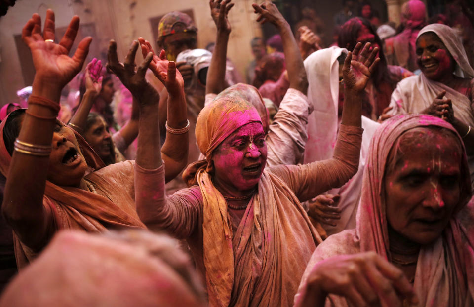 Widows celebrate Holi