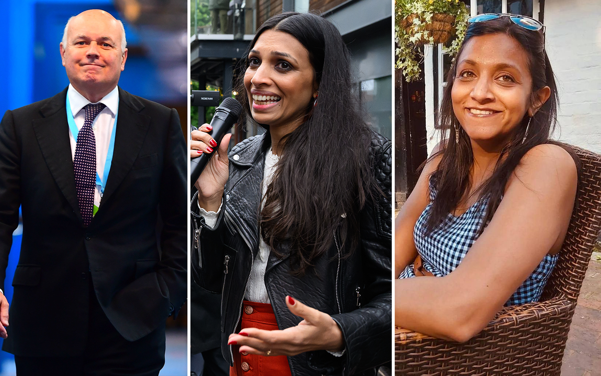 Chingford and Woodford Green MP Sir Iain Duncan Smith plus two of his challengers: independent candidate Faiza Shaheen (centre) and Labour’s Shama Tatler (ES Composite)