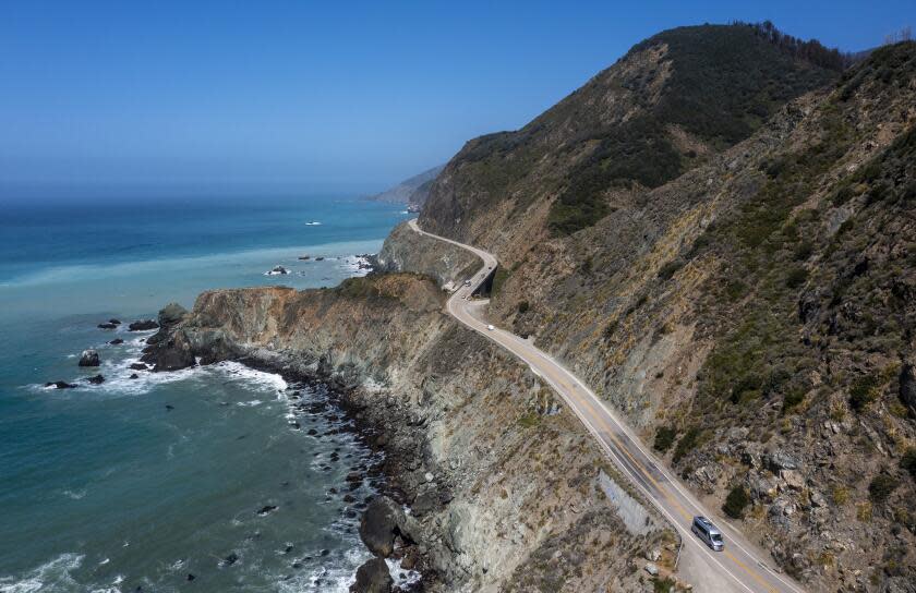 BIG SUR, CA - MAY 02: California Highway 1 hugs the coastline near Limekiln State Park on Sunday, May 2, 2021 in Big Sur, CA. (Brian van der Brug / Los Angeles Times)