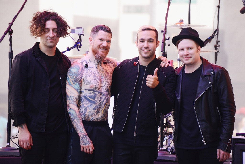 Pop rock band Fall Out Boy, featuring (from left) Joe Trohman, Menomonee Falls native Andy Hurley, Pete Wentz and Patrick Stump is shown in a 2018 photo.