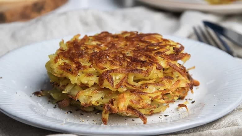 stacked potato rosti