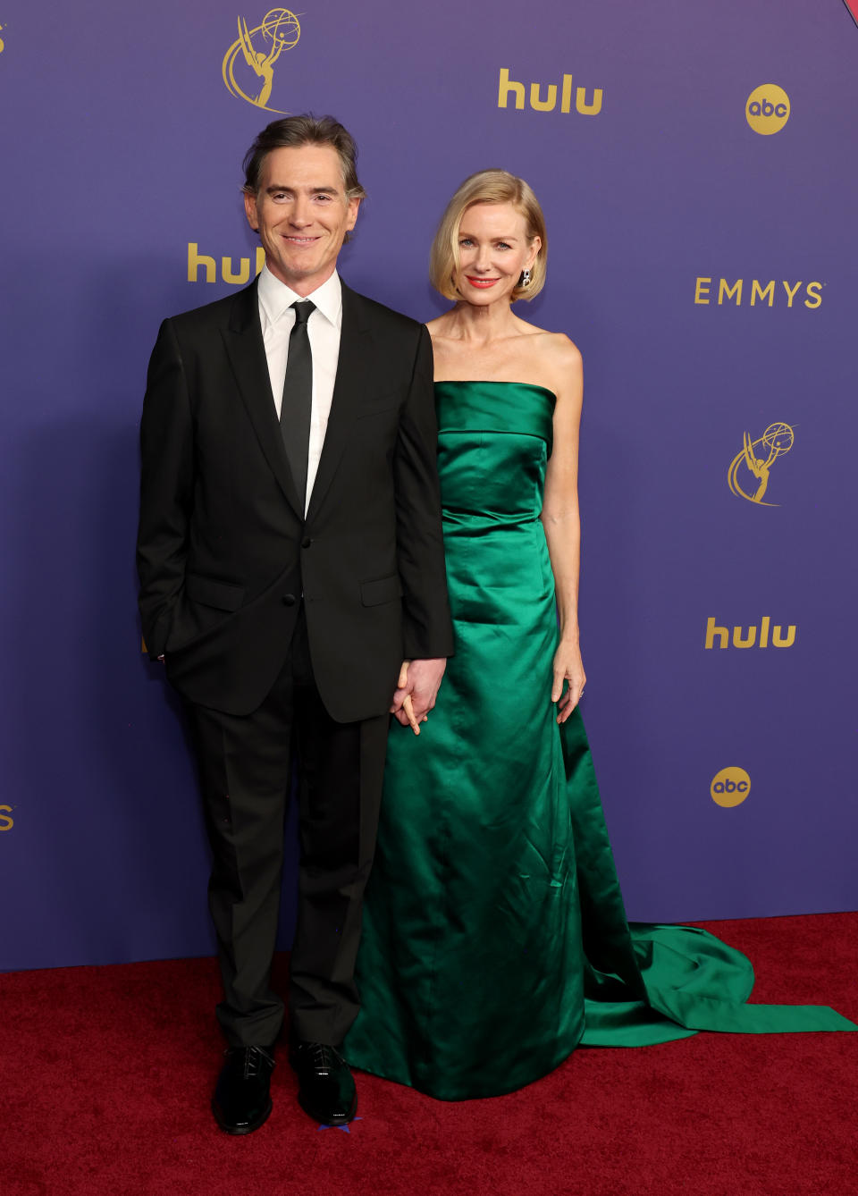 LOS ANGELES, CALIFORNIA - SEPTEMBER 15: (L-R) Billy Crudup and Naomi Watts attend the 76th Primetime Emmy Awards at Peacock Theater on September 15, 2024 in Los Angeles, California. (Photo by Kevin Mazur/Getty Images)