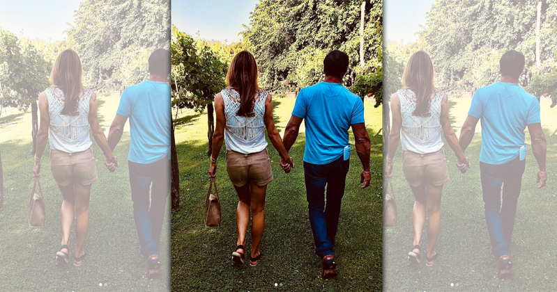史特龍（左）在Instagram上曬出與妻子珍妮佛（左）的牽手背影照，昭告天下，他們不離婚了。（翻攝自Sylvester Stallone官方Instagram）