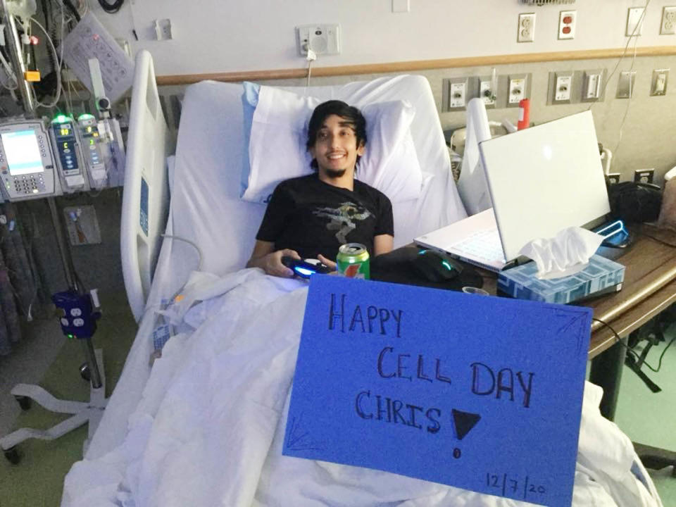 Christopher Vega in the hospital. (Courtesy Christopher Vega)