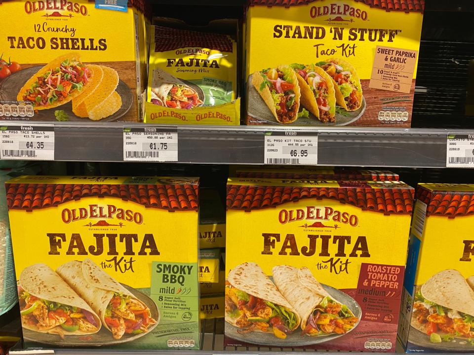 old el paso products on the shelves at an irish grocery store