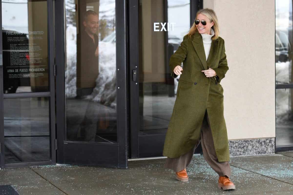 Actor Gwyneth Paltrow leaves the courthouse, Tuesday, March 21, 2023, in Park City, Utah (AP)