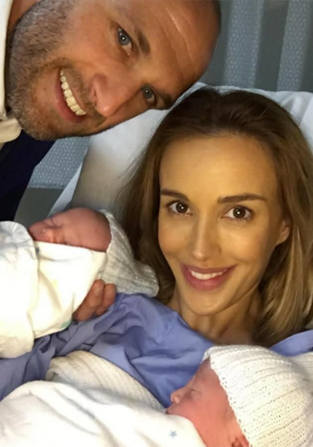 Rebecca and Chris Judd have welcomed twin sons on Thursday. Source: Instagram