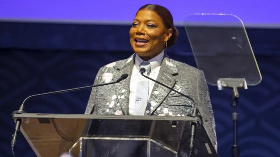 Queen Latifah speaks in March at the unveiling of the Harriet Tubman monument in her hometown of Newark, New Jersey. (Photo: Ted Shaffrey/AP, File)