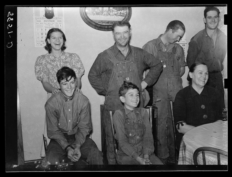 A German-American farm family in 1938 in Lincoln County, Nebraska.