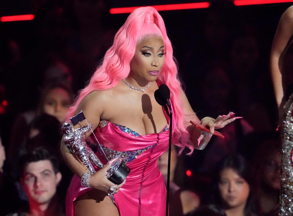 Nicki Minaj accepts the award for best hip-hop for "Do We Have a Problem?"