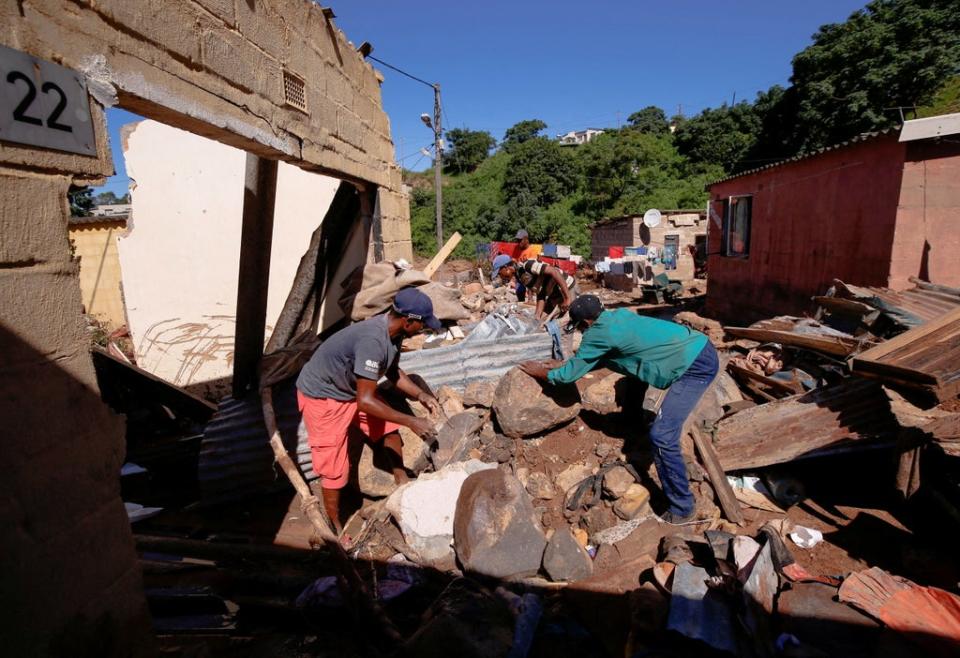 Aftermath of flooding caused by heavy rains in Ntuzuma near Durban may have contributed to Covid surge (REUTERS)