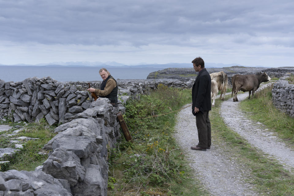 Brendan Gleeson (L) and Colin Farrell in The Banshees Of Inisherin