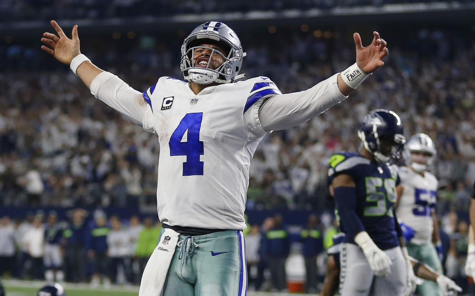 Dallas Cowboys quarterback Dak Prescott could have a big season with a great offense around him. (AP Photo/Ron Jenkins)