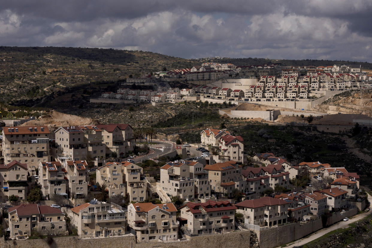 FILE - A general view shows the West Bank Jewish Jewish settlement of Efrat, March 10, 2022. Israeli Prime Minister Naftali Bennett on Tuesday, May 17, 2022, welcomed a recent decision to expand Jewish settlements in the occupied West Bank that the Palestinians and most of the international community view as illegal. (AP Photo/Maya Alleruzzo, File)