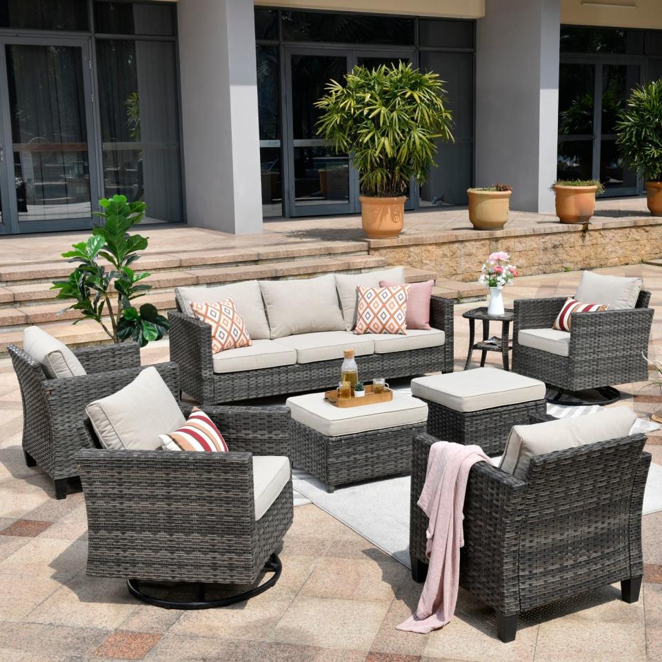 4) 8-Piece Rattan Conversation Set