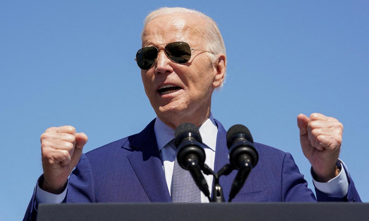 <span>President Joe Biden speaks at an event in Chandler, Arizona, on 20 March.</span><span>Photograph: Kevin Lamarque/Reuters</span>