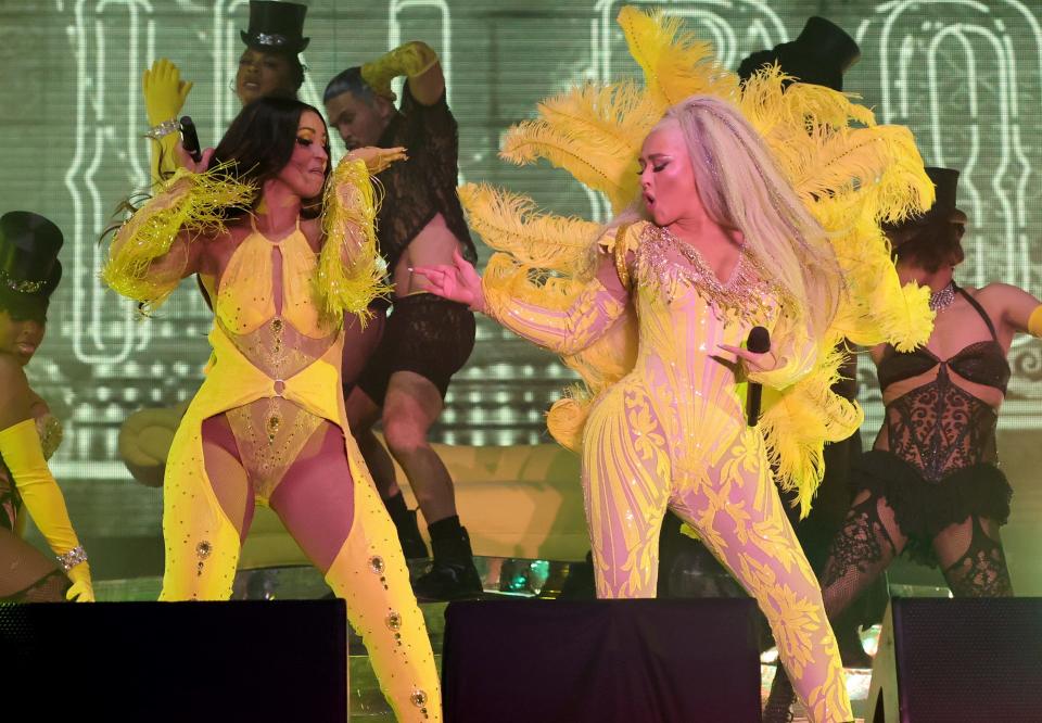 Mya and Christina Aguilera reunited to sing their 2001 song "Lady Marmalade," to wild cheers from the crowd.