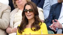 <p> In 2016, Kate Middleton attended the Wimbledon women’s semi-finals. </p> <p> Looking bright and radiant in a bright yellow dress with contrasting white panels - believed to be a bespoke version of Roksanda Illincic’s Ryedale dress - Kate's sunniness didn't translate to her facial expressions as she pulled some very amusing smirks and puzzled expressions. </p> <p> For Kate's Wimbledon look, she also wore a classic pair of Ray Ban Wayfarer folding sunglasses. </p>