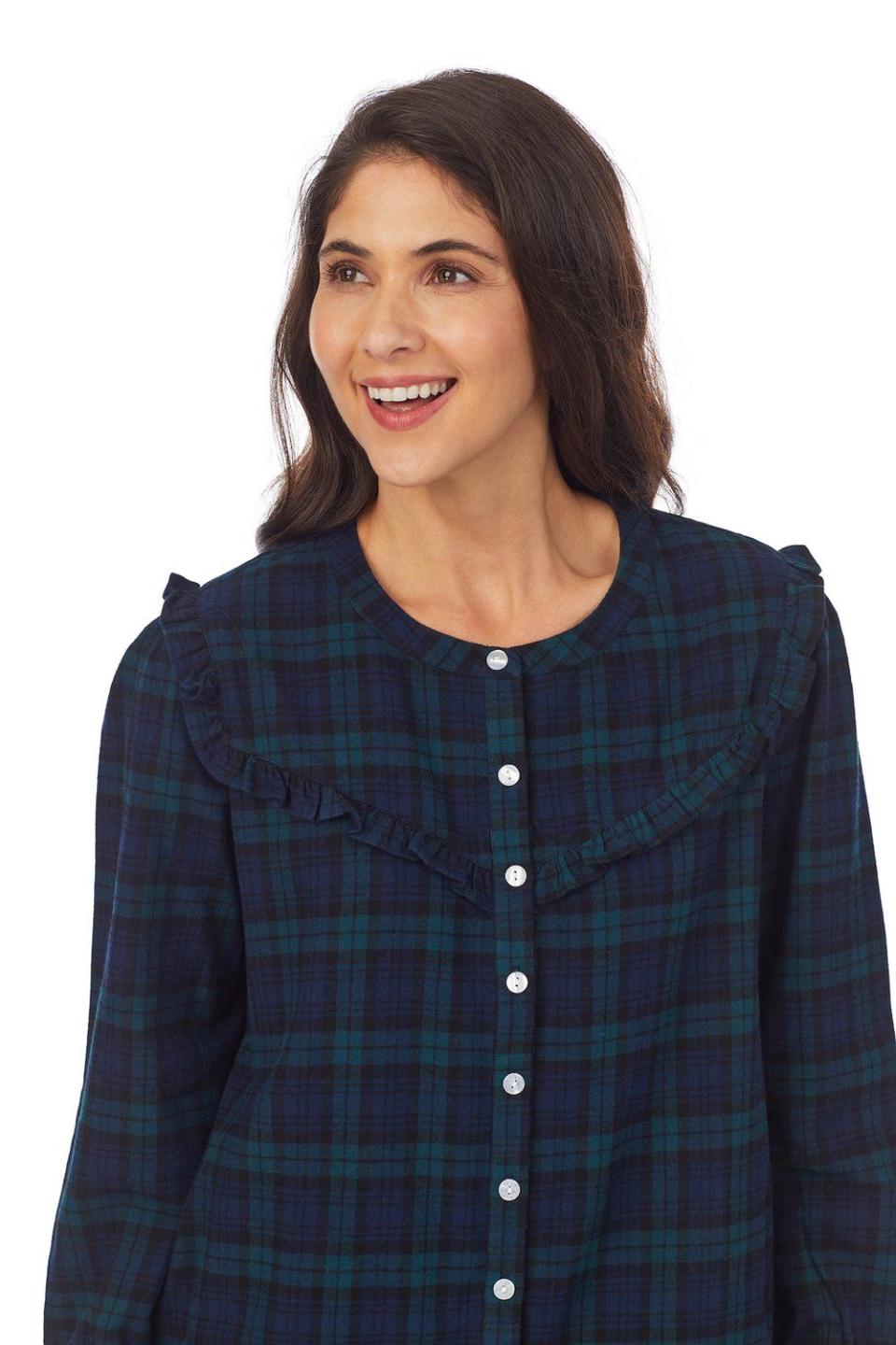 <p><strong>Lanz of Salzburg</strong></p><p><strong>$64.00</strong></p><p><a href="https://lanzofsalzburg.com/collections/womens/products/blackwatch-plaid-womens-nightshirt" rel="nofollow noopener" target="_blank" data-ylk="slk:Shop Now;elm:context_link;itc:0;sec:content-canvas" class="link ">Shop Now</a></p><p>Fun and feminine plaid flannel nightshirts are what Lanz of Salzburg does best.</p>