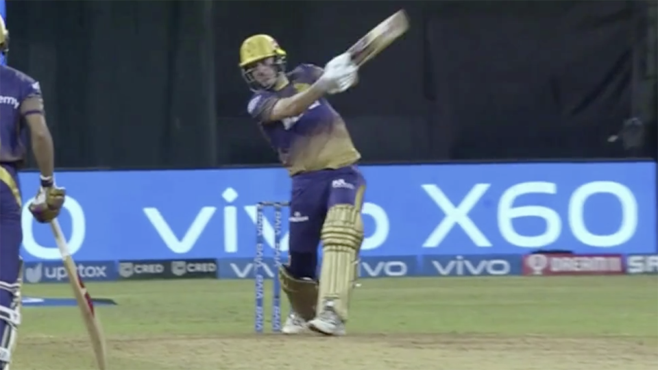 Aussie star Pat Cummins smashed 30 off one IPL over but it wasn't enough to secure the win for his Kolkata Knight Riders. Picture: IPL