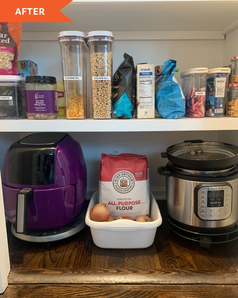 <span>My Instant Pot and air fryer sit on rolling plant stands in the pantry. Credit: Patty Catalano</span> <span class="copyright">Credit: Patty Catalano</span>