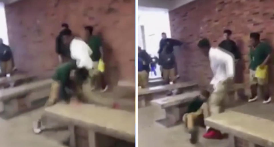 Two Louisiana schoolboys were also arrested for this brawl caught on video. Source: KATC