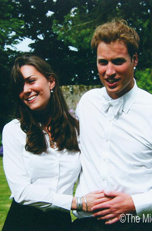 Kate Middleton and Prince William are pictured here on the day of their graduation ceremony at St Andrew's University in St Andrew's, Scotland.