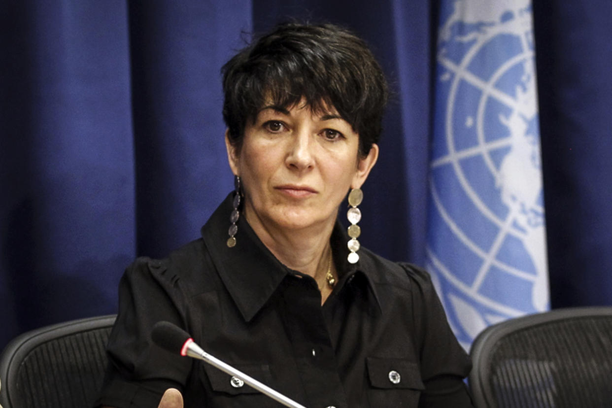 Ghislaine Maxwell attends a press conference on the Issue of Oceans in Sustainable Development Goals, at United Nations headquarters on June 25, 2013. (Rick Bajornas / AP file)