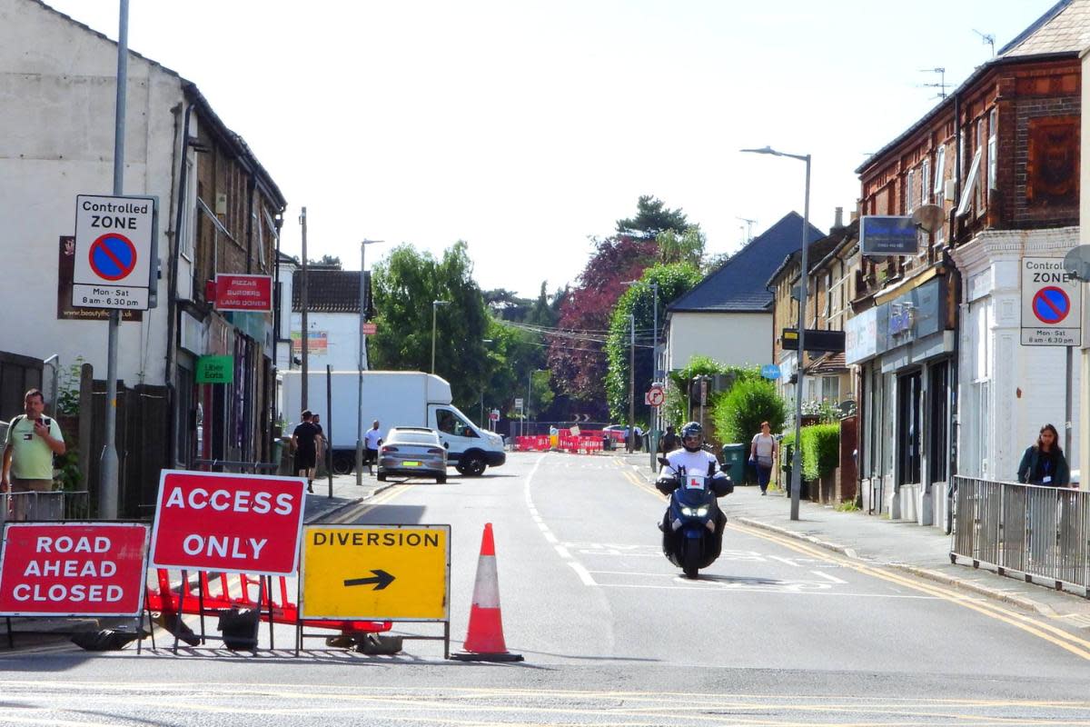 Signs for the closure in Langley Road. <i>(Image: Stephen Danzig)</i>