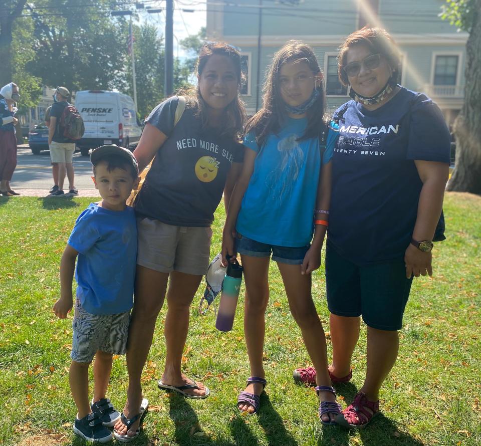 Kate Diana, 9, and David Diana, 4, of New York have come to Family Week with their moms Donabella Diana, right, and Ellen Mabaquiao since they were babies. Coming from New York City, Provincetown is a getaway to relax and feel safe, Mabaquiao says. “At home, our guards our up,” she says. “We can be ourselves here with no judgement.”