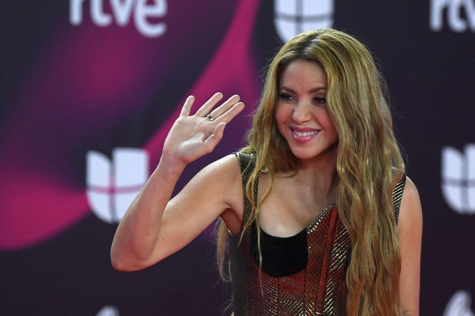 Colombian singer Shakira arrives at the 24th Annual Latin Grammy Awards ceremony at the Conference and Exhibition Centre (FIBES) in Sevilla on November 16, 2023. The Annual Latin Grammy Awards ceremony takes place for the first time out of US, gathering the most popular artists of the Latin world at the Conference and Exhibition Centre (FIBES) in Sevilla. (Photo by JORGE GUERRERO / AFP) (Photo by JORGE GUERRERO/AFP via Getty Images)