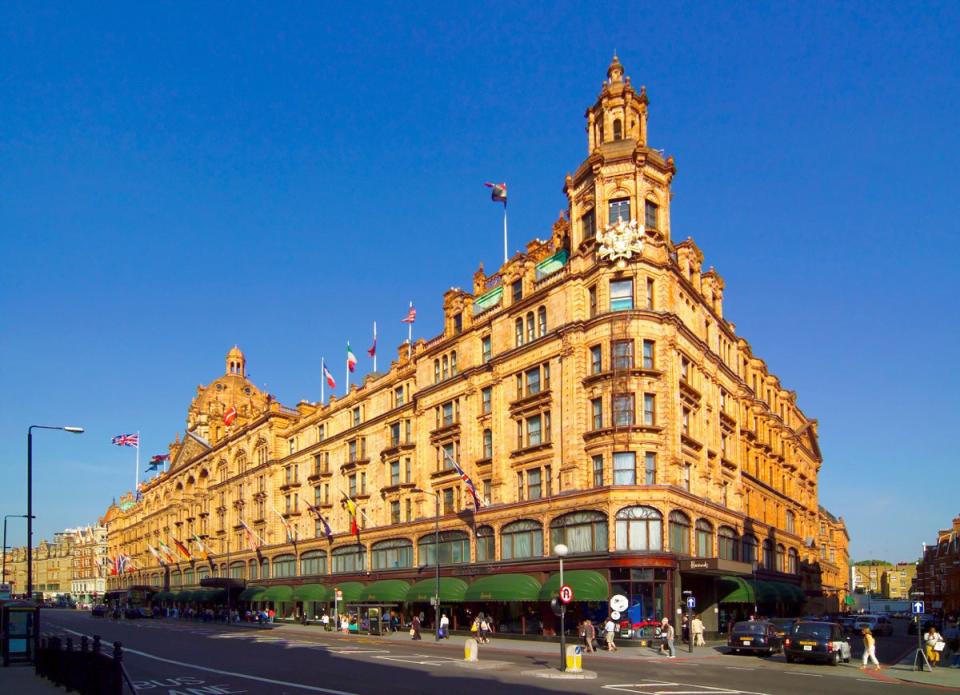 Harrods in Knightsbridge, where prices are down nearly 50% in dollar terms  (LightRocket via Getty Images)