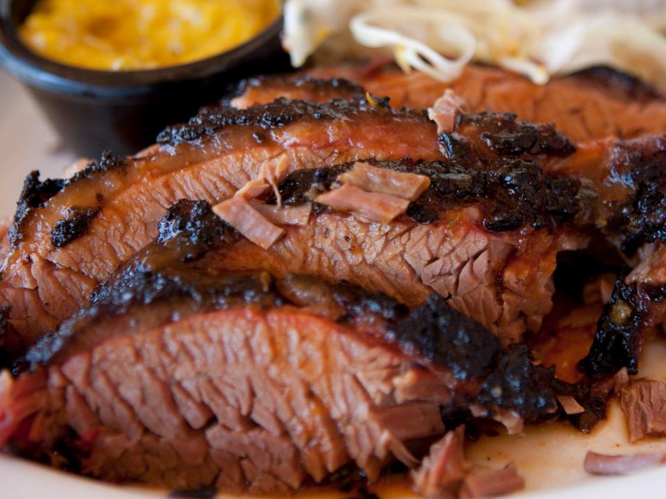 slices of beef brisket