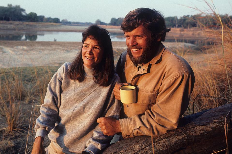 Mark and Delia Owens in the North Luangwa National Park in Zambia. 9/90.
