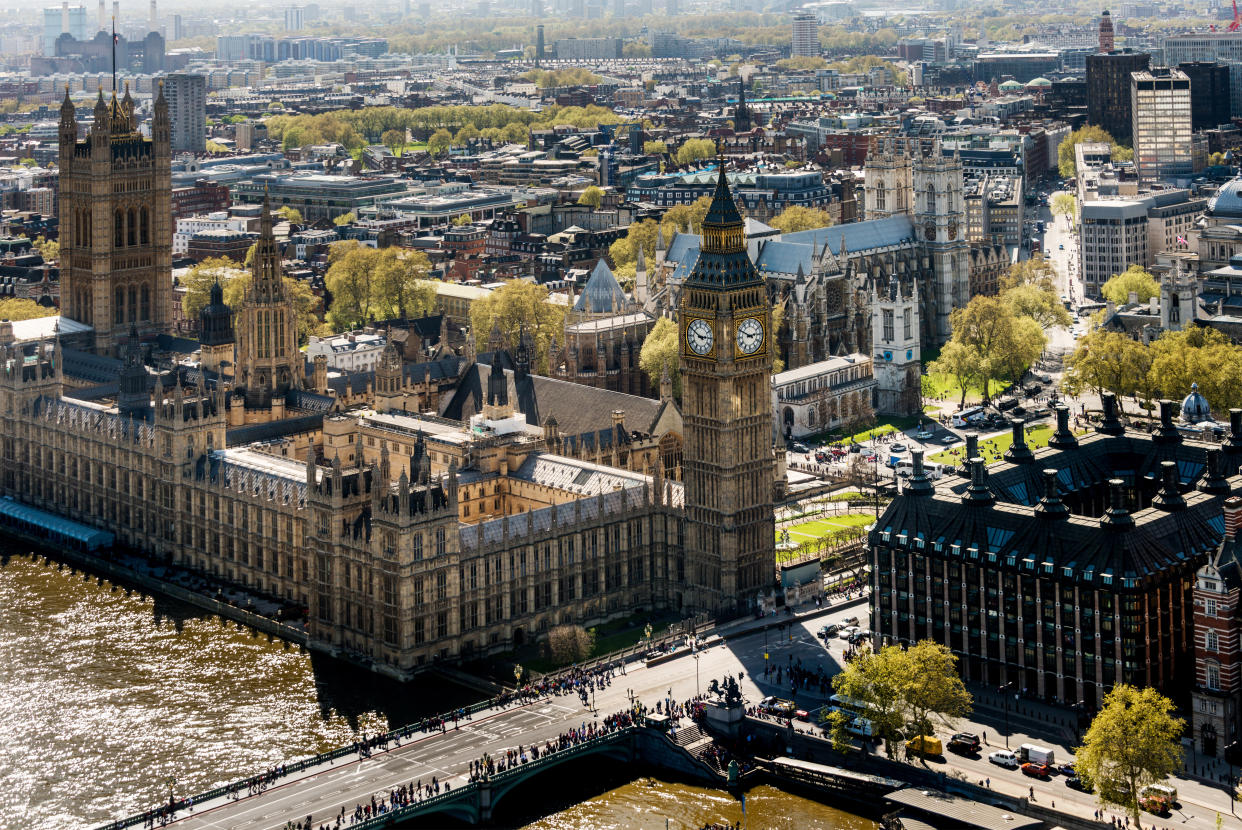 The Palace of Westminster is the meeting place of the House of Commons and the House of Lords, the two houses of the Parliament of the United Kingdom, known as the Houses of Parliament.