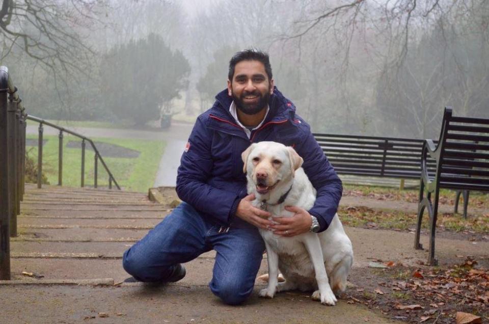 Amit Patel and his guide dog Kika (Amit Patel/Twitter)