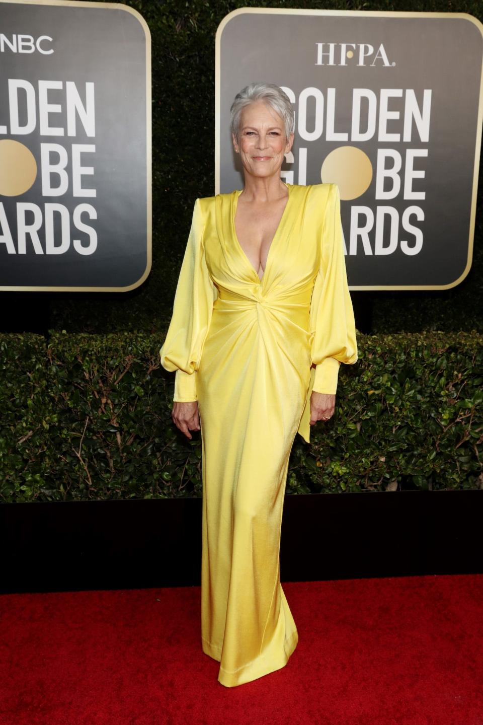 Jamie Lee Curtis at the Golden Globe Awards on February 28, 2021.